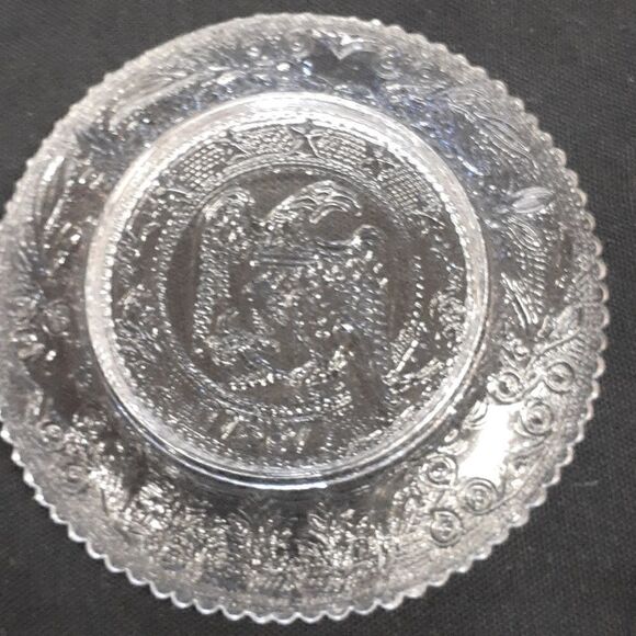 5 pc set VTG 3.5" Westmoreland Clear Sandwich Glass 1831 Liberty Eagle Clear MIN - Picture 3 of 7